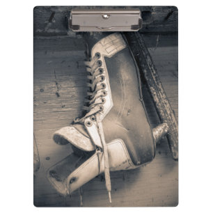 Vintage hockey skate BW Clipboard