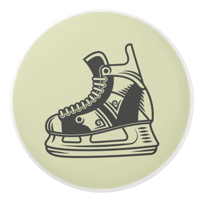 Vintage Hockey Skate Ceramic Knob (Front)