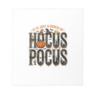 Vintage Hocus Pocus Halloween Pumpkin Shirt Design Notepad