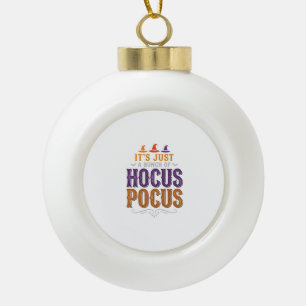 Vintage Hocus Pocus Halloween Typography Design_1 Ceramic Ball Christmas Ornament