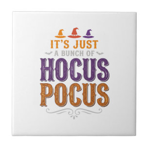 Vintage Hocus Pocus Halloween Typography Design_1 Ceramic Tile