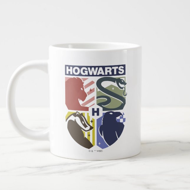 Vintage HOGWARTS™ Stamped Crest Large Coffee Mug (Left)