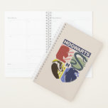 Vintage HOGWARTS™ Stamped Crest Planner<br><div class="desc">Show your house pride in bold, vintage-inspired style with this striking Hogwarts™ crest design. Featuring graphic silhouettes representing the four iconic houses — Gryffindor™, Slytherin™, Hufflepuff™, and Ravenclaw™ — this artwork blends classic symbolism with a modern, retro aesthetic. Each house emblem is set within a clean, color-blocked shield, creating a...</div>