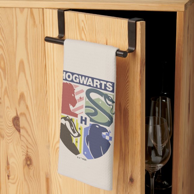 Vintage HOGWARTS™ Stamped Crest Tea Towel (Thirds Fold)