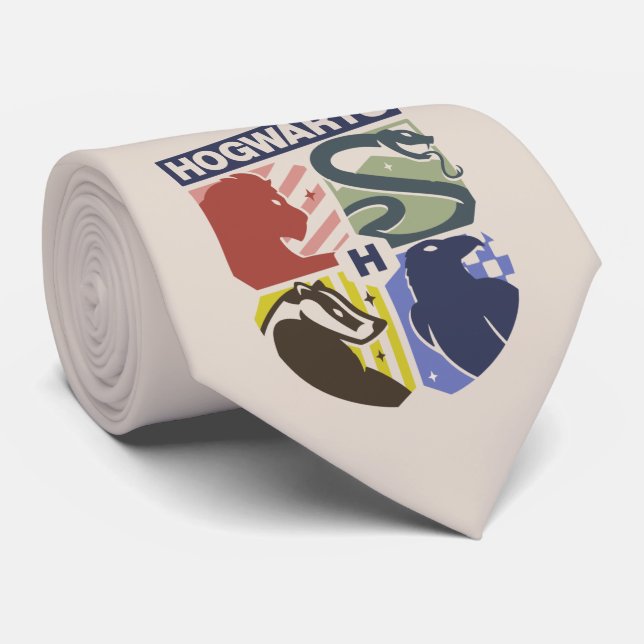 Vintage HOGWARTS™ Stamped Crest Tie (Rolled)