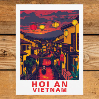 Vintage Hoi An Vietnam Ancient Town Lantern Postcard