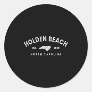 Vintage Holden Beach North Carolina Souvenir Retro Classic Round Sticker