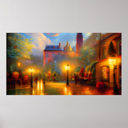 Vintage Holiday art old colourful theme Poster