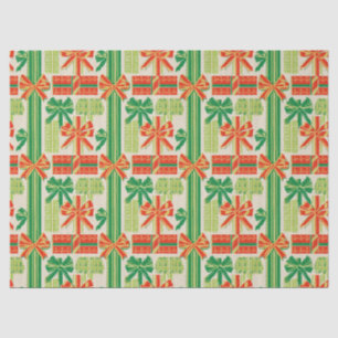 Vintage Holiday Bow Pattern Design Tissue Paper