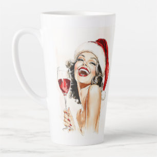 Vintage Holiday Cheer in Watercolor Latte Mug