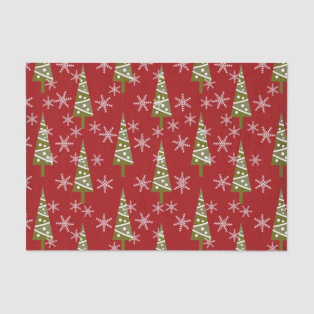 vintage Holiday Christmas patterns Tissue Paper (Front)