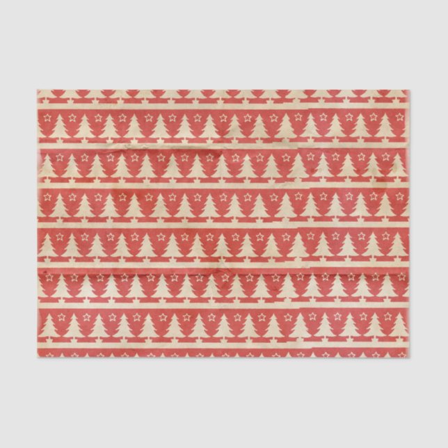 vintage Holiday Christmas patterns Tissue Paper (Front)