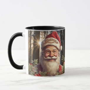 Vintage holiday christmas santa claus  mug