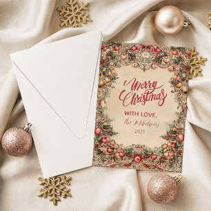 Vintage Holiday Garland Christmas Card