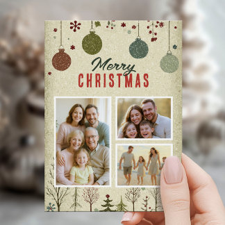 Vintage Holiday Photo Collage Card