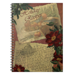 Vintage Holiday Recipes Notebook