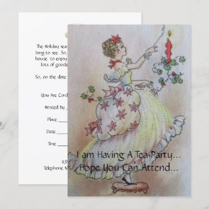 Vintage Holiday Tea Party invitation