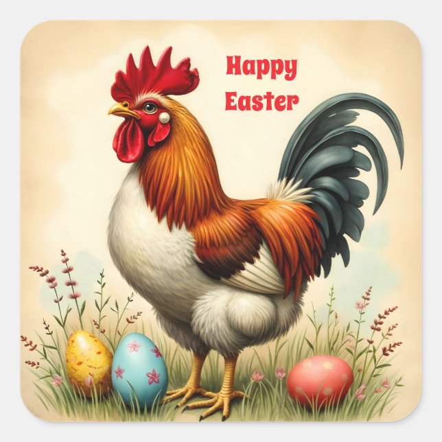 Vintage Holiday Trendy Easter Collection Square Sticker (Front)