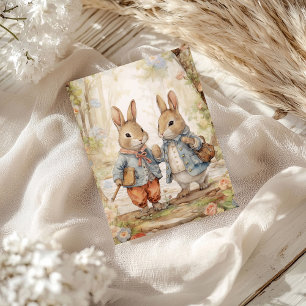 Vintage Holidays Bunny Holiday Postcard