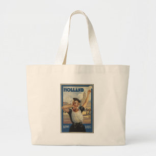 Vintage Holland Air Travel Large Tote Bag