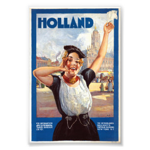 Vintage Holland Netherlands Railway Travel Poster