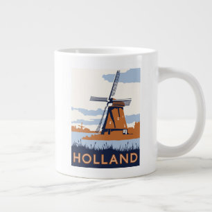 Vintage Holland Poster Large Coffee Mug