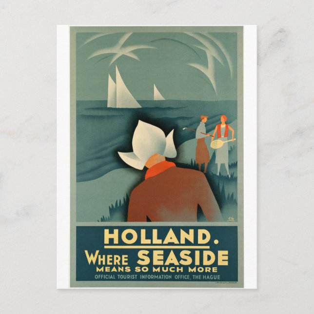 Vintage - Holland Travel Poster Postcard (Front)