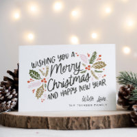 Vintage Holly Bright Typography Christmas