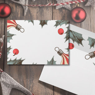 Vintage Holly Christmas Envelope