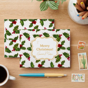 Vintage Holly Gift Card Envelope