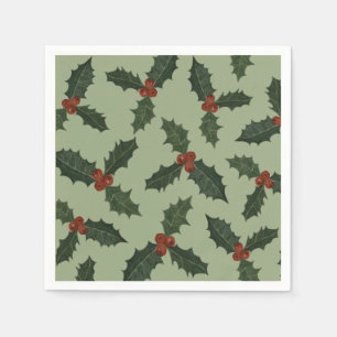 vintage holly pattern napkin
