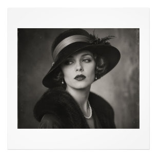 Vintage Hollywood Glamour Woman Photo Print