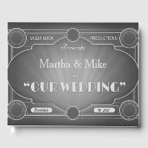 Vintage Hollywood Movie Title Wedding Guest Book