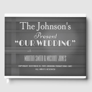 Vintage Hollywood Movie Title Wedding Guest Book