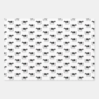 Vintage Holstein Cows CUSTOM BACKGROUND COLOR Wrapping Paper Sheet