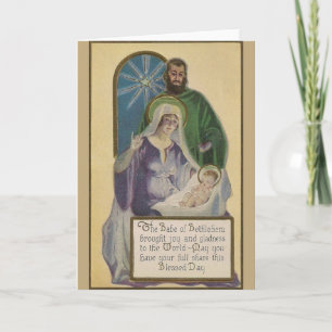 Vintage Holy Family Christmas Greeting Card
