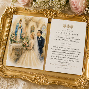 Vintage Holy Matrimony Wedding Prayer Cards