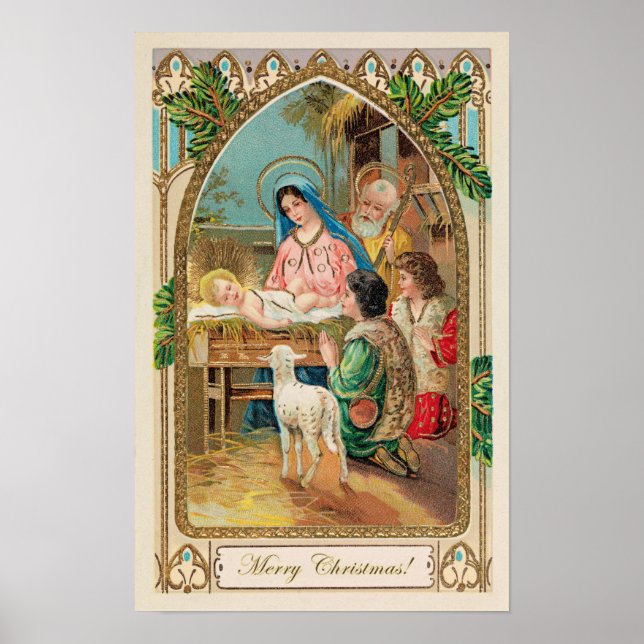 Vintage Holy Nativity Poster (Front)