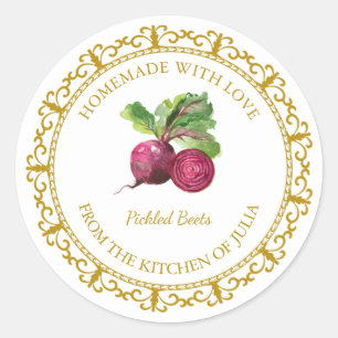 Vintage Homemade Beet Pickle Label l White
