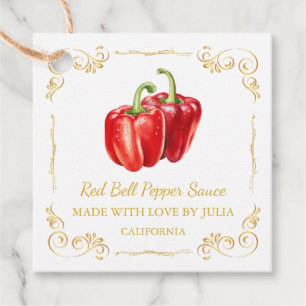Vintage Homemade Bell Pepper Sauce Square Hang Tag