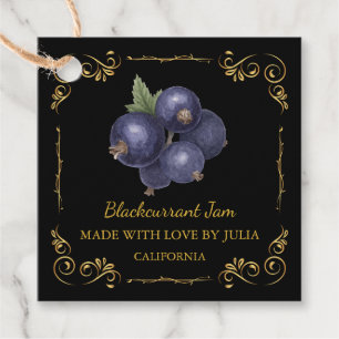 Vintage Homemade Blackcurrant Jam Square Hang Tag