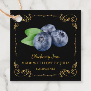 Vintage Homemade Blueberry Jam Square Hang Tag