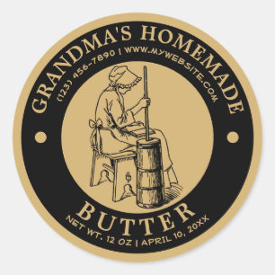 Vintage Homemade Butter Label Template