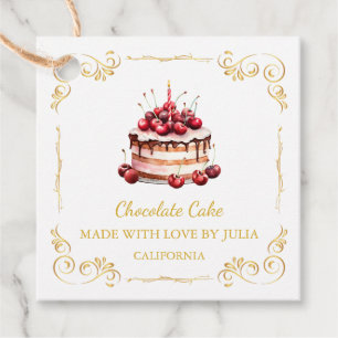 Vintage Homemade Cake Square Hang Tag