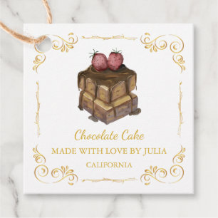Vintage Homemade Cake Square Hang Tag