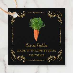 Vintage Homemade Carrot Pickle Square Hang Tag