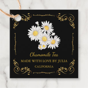 Vintage Homemade Chamomile Tea Square Hang Tag