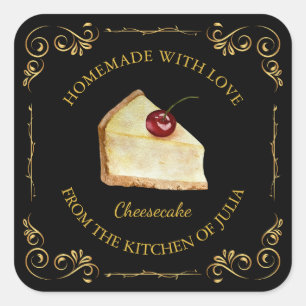 Vintage Homemade Cheesecake Square Label