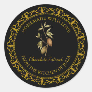 Vintage Homemade Chocolate Extract Label l Black
