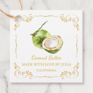 Vintage Homemade Coconut Butter Square Hang Tag